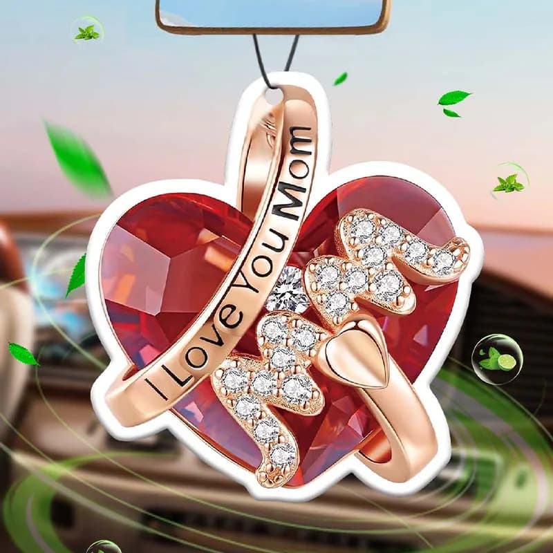 I love the car perfume with ruby red motif 'Love' of my mother, aromatherapy for cars, long-lasting perfume, diffuser pendant for environments.
