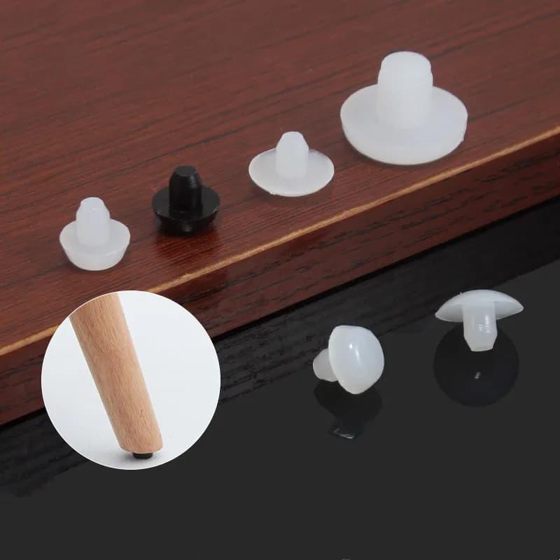 20/100PCS Sedia Tavolo Mobili Gamba Schiacci Piedini in plastica Cuscinetti Incorporati Non-Sli Piede Chiodo Pavimento in legno Mobili Protezione Hardware
