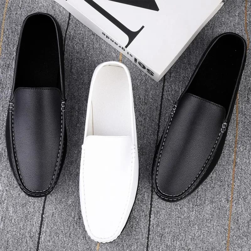 Scarpe da uomo in pelle casual per tutti i giorni, mocassini da guida, nuove scarpe Doudou da uomo per tutte le stagioni, scarpe da uomo outdoor a pedale singolo, comode e senza lacci.