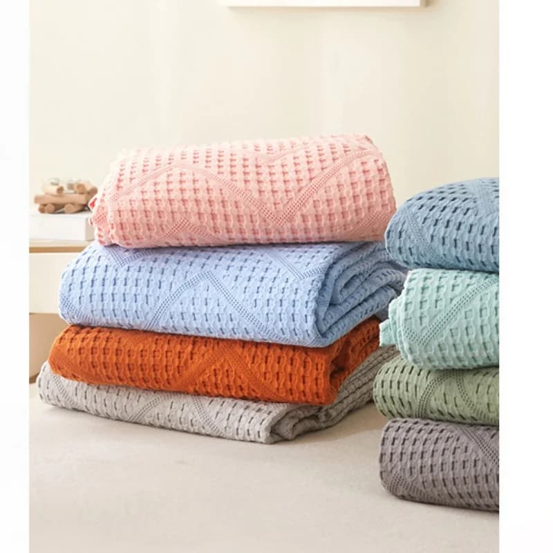 Coperta in Puro Cotone, Telo Traspirante Solido e Morbido, Coperta Estiva, Copriletto Multiuso, Spedizione Diretta