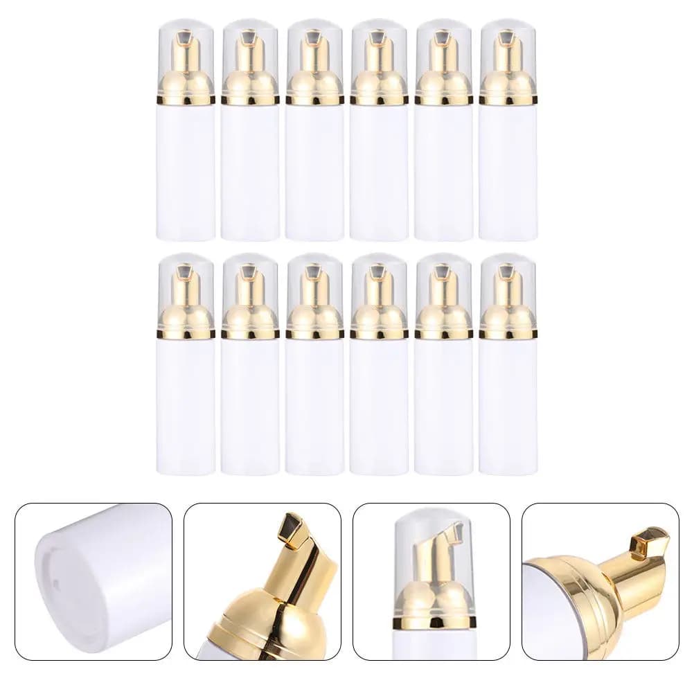 12Pcs 30Ml Portable Foaming Dispenser Bottle for Face Wash Shampoo Shower Gel Hand Soap Dish Detergent Travel Refillable Pump