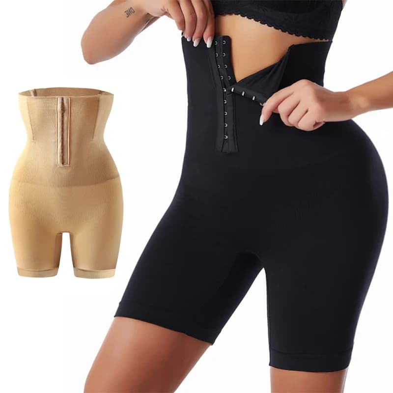 Shapewear Donna: Pantaloncini Modellanti Contenitivi con Gancetti, Solleva Glutei, Vita Alta, Effetto Snellente