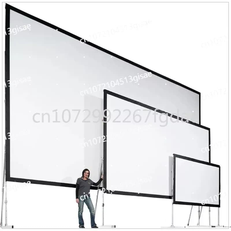 150 180 200 220 250 300 Inches 16:9 4:3 Front and Rear Quick Folding Projection Screen Portable Outdoor Projector Screen