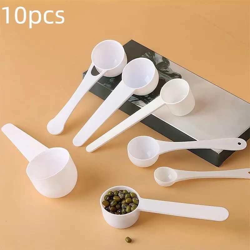 10Pcs Plastic Measuring Spoon Scoop Multifunctional For Milk Powder Coffee Protein Home Kitchen Use