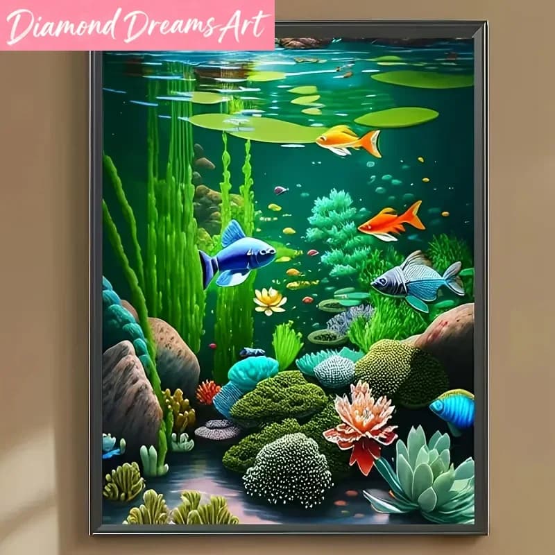 Frameless,Diamond Art Painting Underwater World Full Diamond Mosaic Crafts Suitable for Beginners Home Wall Decoration Hanging P