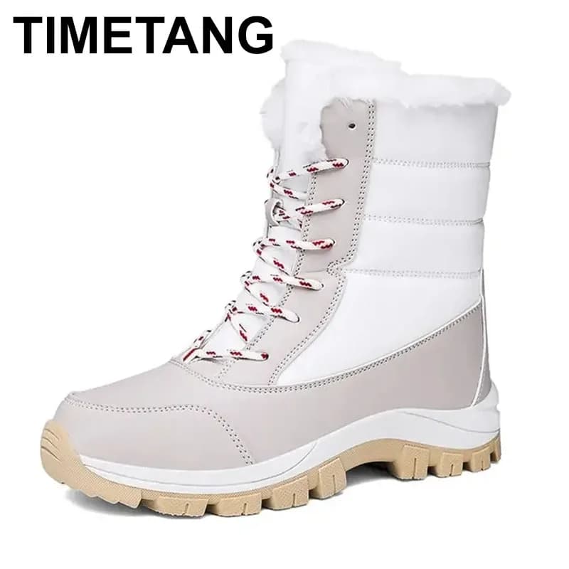 2025 Scarpe invernali da donna Stivali da neve impermeabili Stivaletti caldi in peluche Scarpe da passeggio per escursioni all'aperto da donna