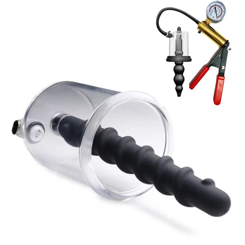 Stimolatore Prostatico, Plug Anale con Pompa a Vuoto, Giocattoli Sessuali per Uomini e Donne, Potente Aspirazione Manuale, Dilatatore Anale, Set di Butt Plug
