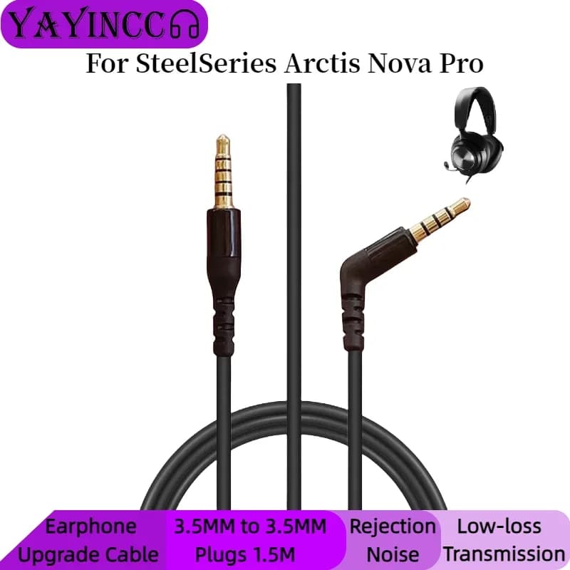 YAYINCC 3.5 mm to 3.5 mm audio extension cable, 3.5 mm Aux OFC replacement cable for SteelSeries Arctis Nova Pro headphones