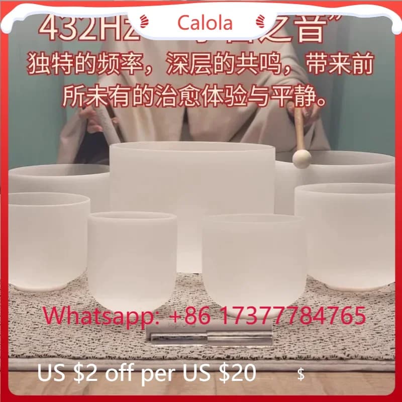 Professional 432Hz A-level Crystal Singing Bowl Yoga Meditation Sound Therapy Bowl