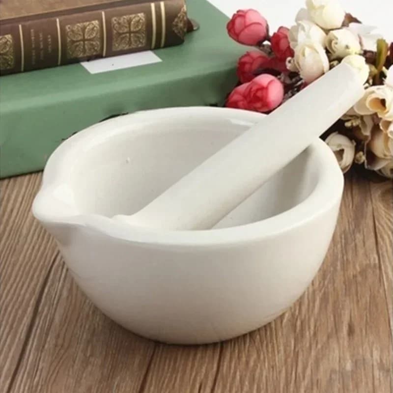 60mm stile cinese ceramica spezie mulino a mano smerigliatrice Set ciotole mulini per condimenti cera di sapone ciotola riscaldante mortaio pestello Set di strumenti fai da te