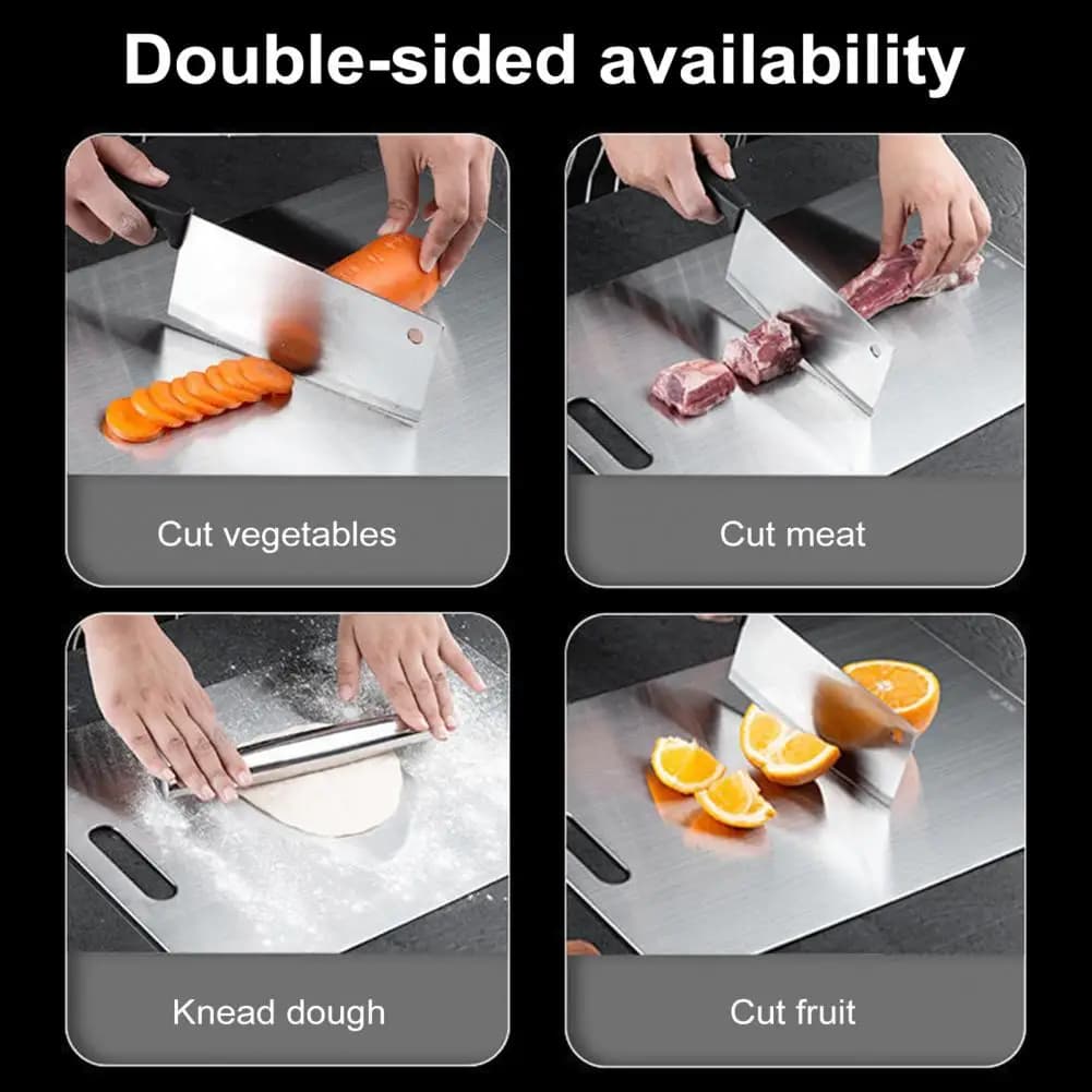 Size Cutting Board Heavy Duty Stainless Steel Cutting Board Non-slip Chopping Surface Scratch-resistant Kitchen Accessory