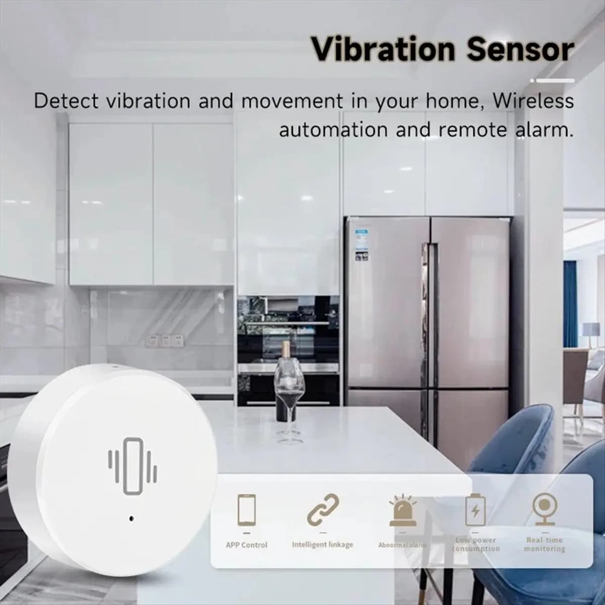 NNnew Tuya ZigBee Smart Vibration Sensor Real Time Monitoring Door Window Detection Alarm Smart Security Protection System