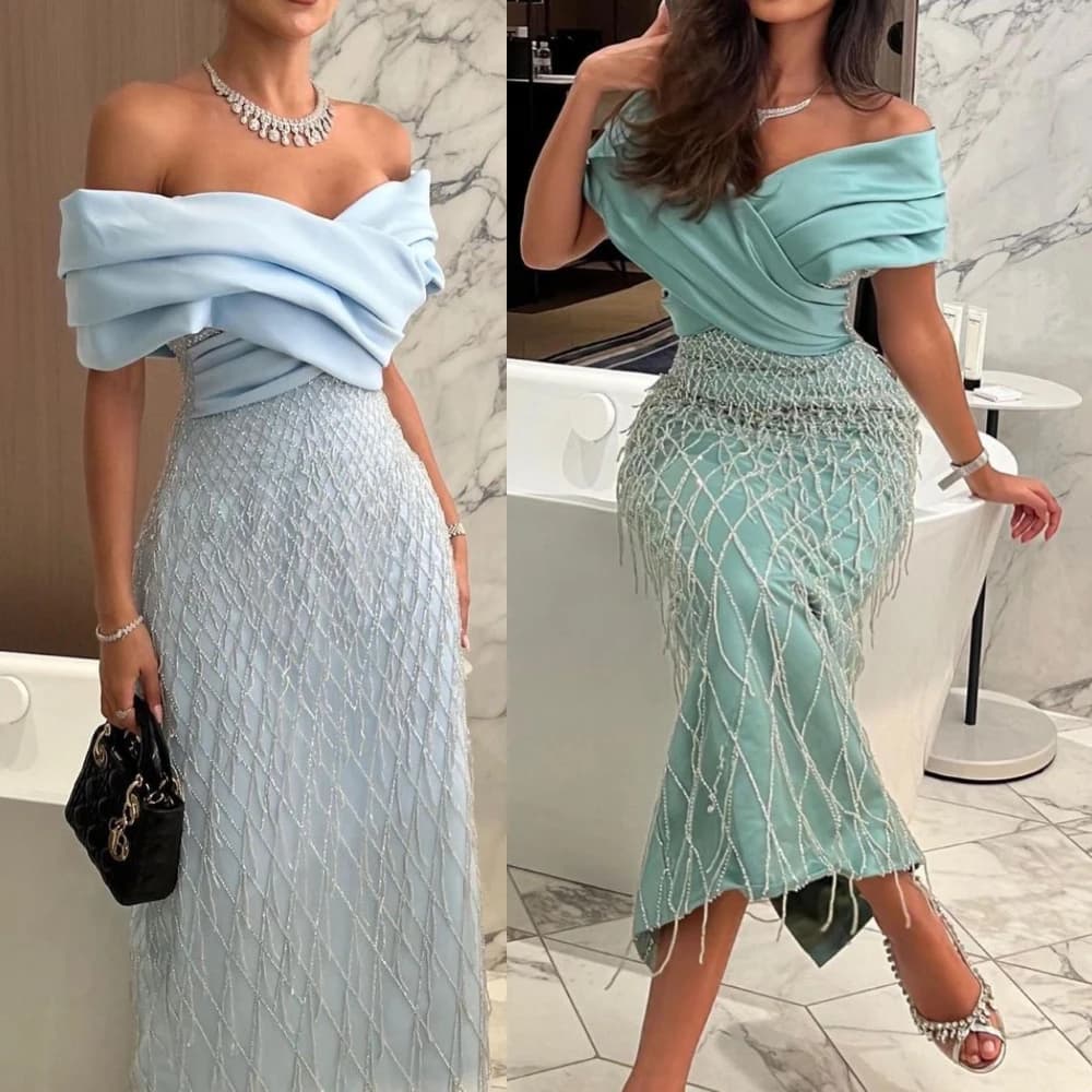 Scintilla personalizzata Abito da sera da cocktail con paillettes e spalle scoperte, abito da compleanno per donna di lusso 2023