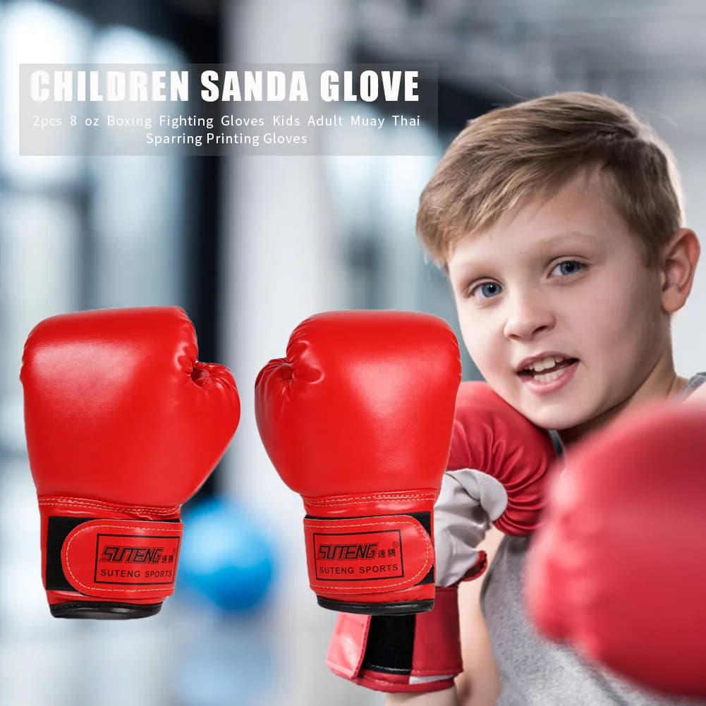 2 pcs boxing gloves for children punching training sparring kickboxing combat fitness gloves hitting protection for hands for 5-12 years