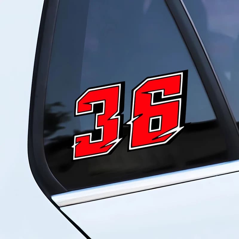 Number 0-9 Motorcycle Sticker Red Vinyl Decal Waterproof Car Graphic Helmet Fuel Tank Fender Fairing Scooter Bike Decor