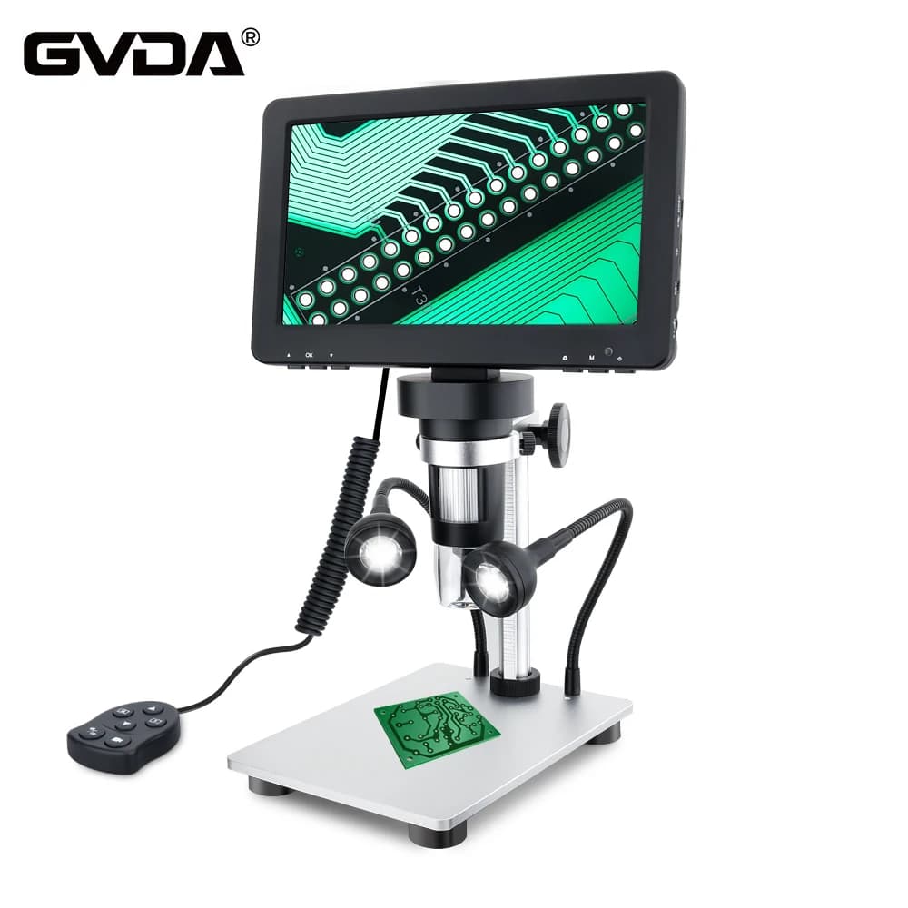 Microscopio Digitale Elettronico GVDA 50-1200X, Microscopio Video per Saldatura con Amplificazione Continua, Lente d'Ingrandimento per Riparazione di Telefoni e PCB