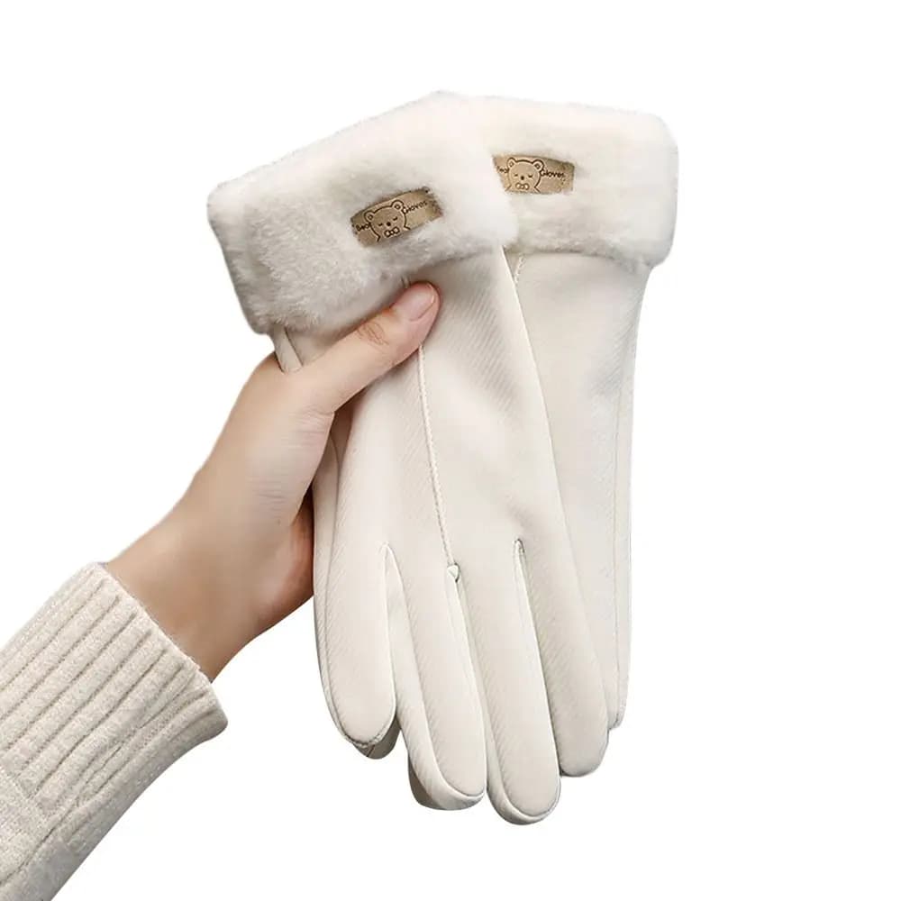Fashionable Women's Winter Gloves Chunky Touchscreen Gloves Soft and Waterproof Running Cycling Gloves