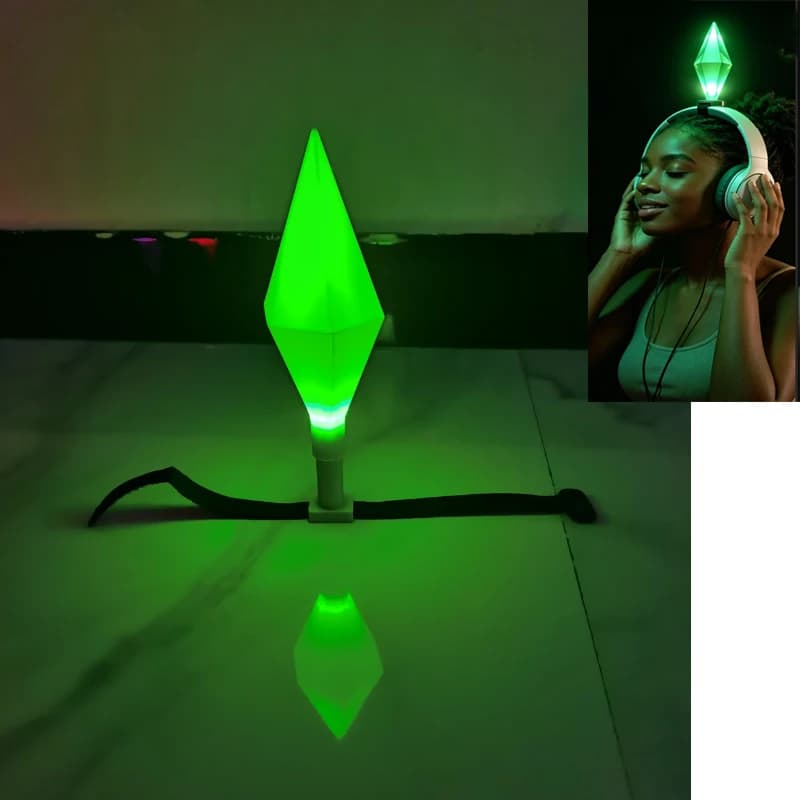 Set di 6 Luci LED RGB a Forma di Diamante per Cuffie, Accessori in Cristallo per Cuffie da Gaming, Decorazioni Divertenti per Feste e Halloween