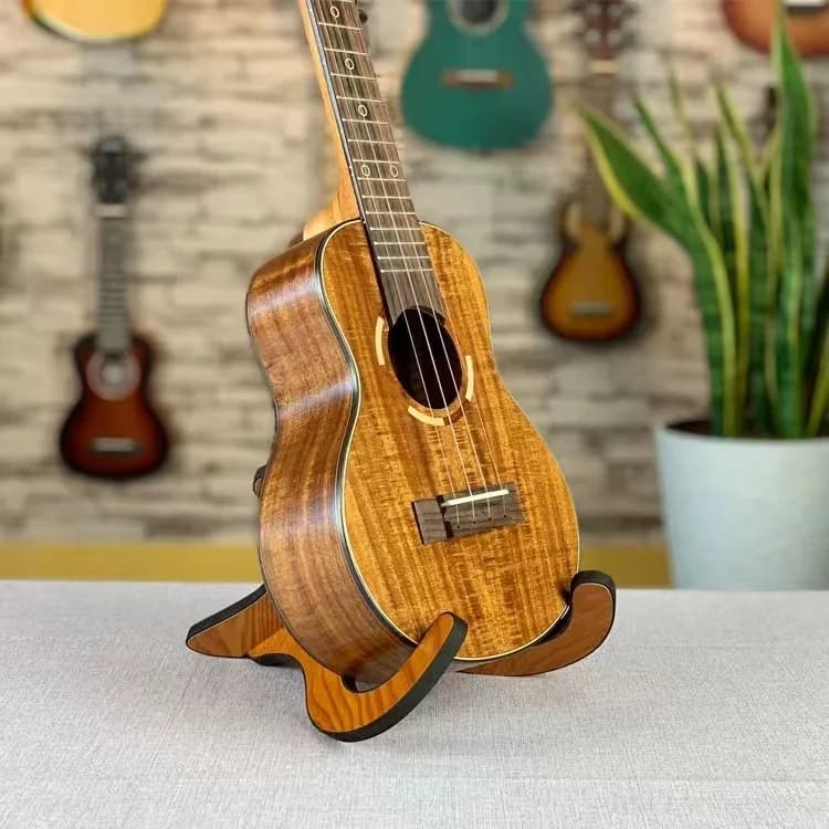 Supporto da Pavimento per Strumenti Musicali, Stand in Legno per Ukulele, Violino e Piccola Chitarra