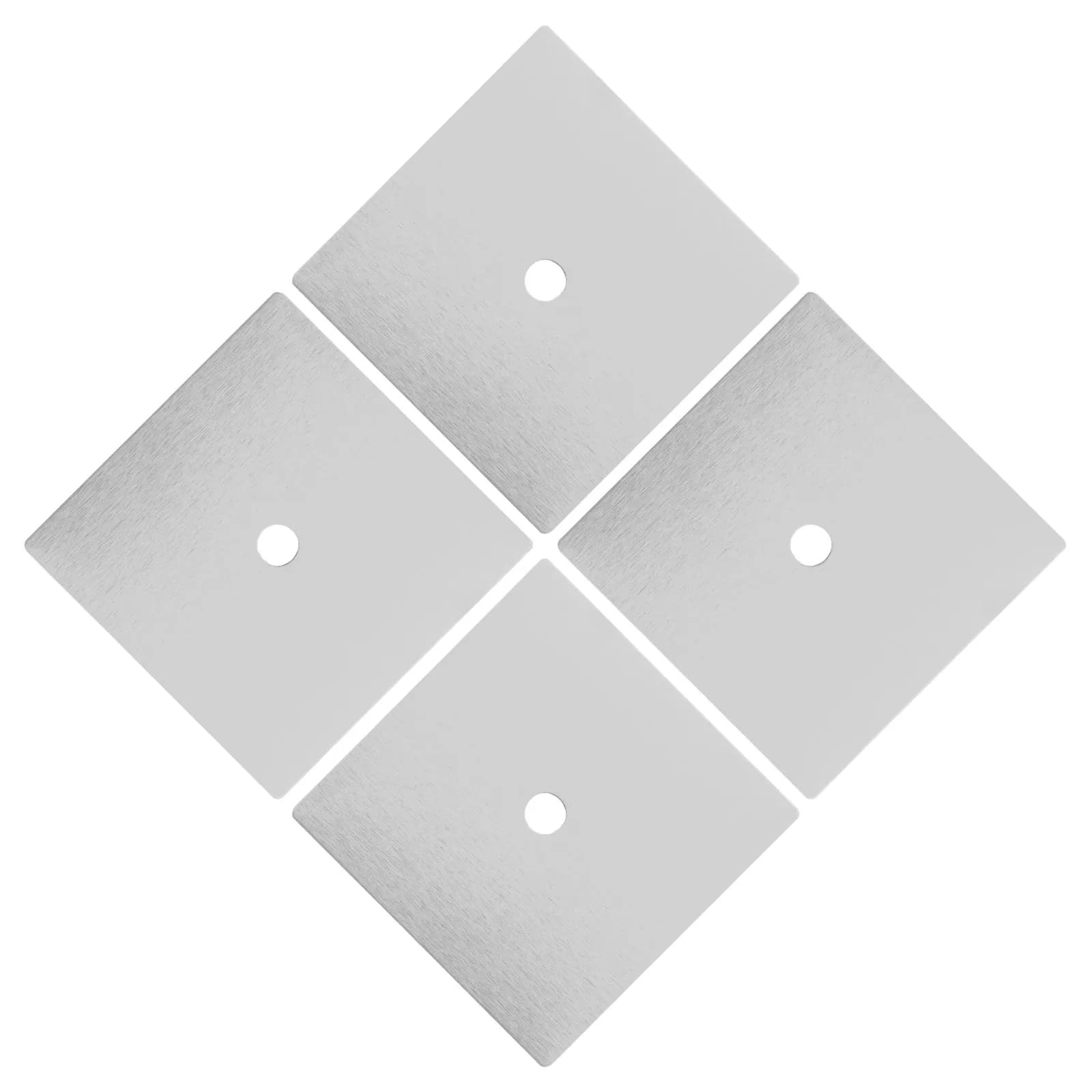 4Pcs Toilet Brush Cover Plate Square Base Holder Anti Stain Brush Cover Stainless Steel Decorative Bathroom Cleaning Accessory