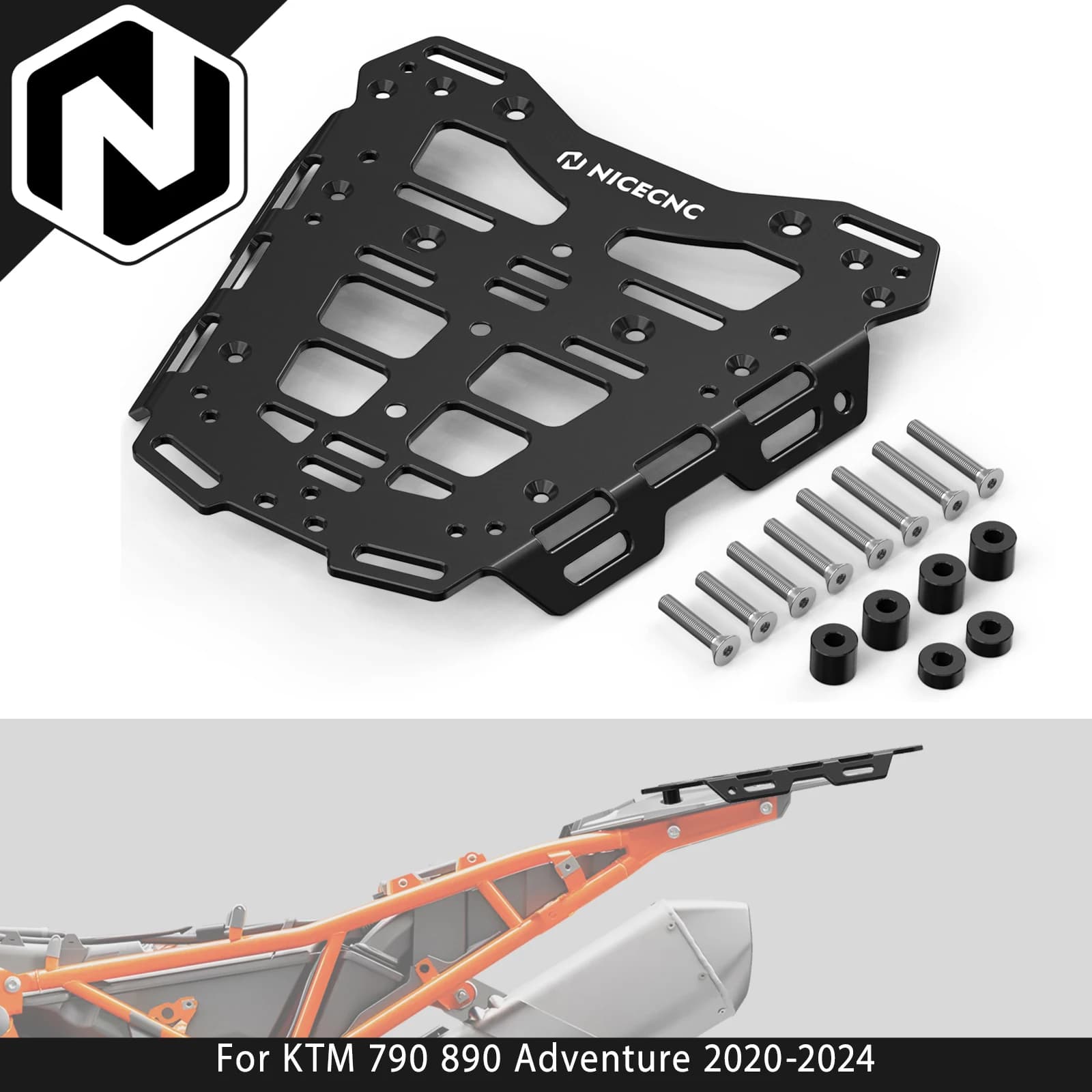 Kit Portapacchi Posteriore NICECNC per KTM 890 Adventure 2020-2024 e KTM 790 Adventure 2019-2024