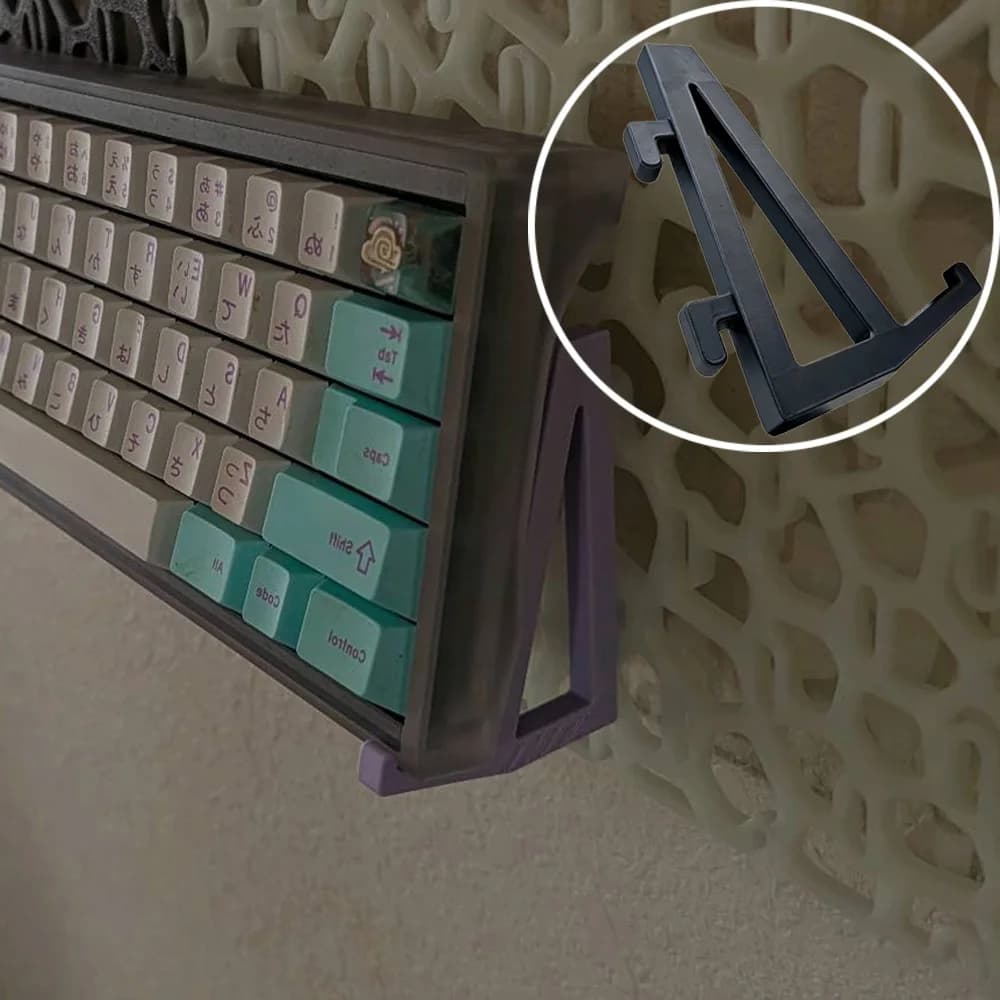 2 pezzi supporto per tastiera con bordo perforato gancio per cuffie multifunzionale rack di stoccaggio per tastiera con bordo cavo per la casa S004123