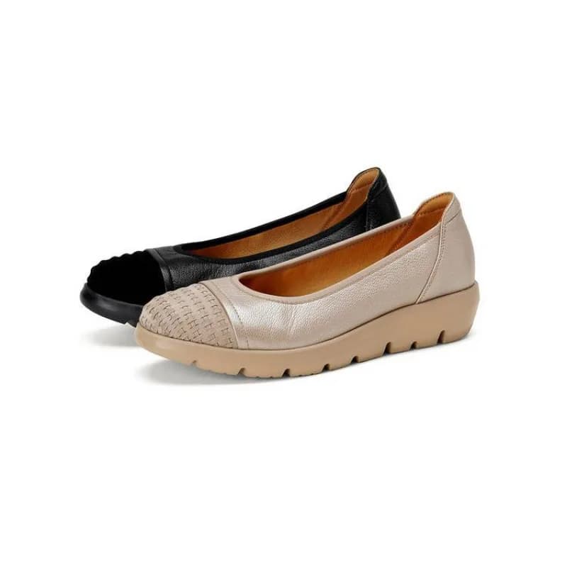 High Quality Women's Shallow Mouth Thick Heel Loafers Shoes 2026 Cozy Color Block Round Head Shoes Soft Casual Slip On Footwear