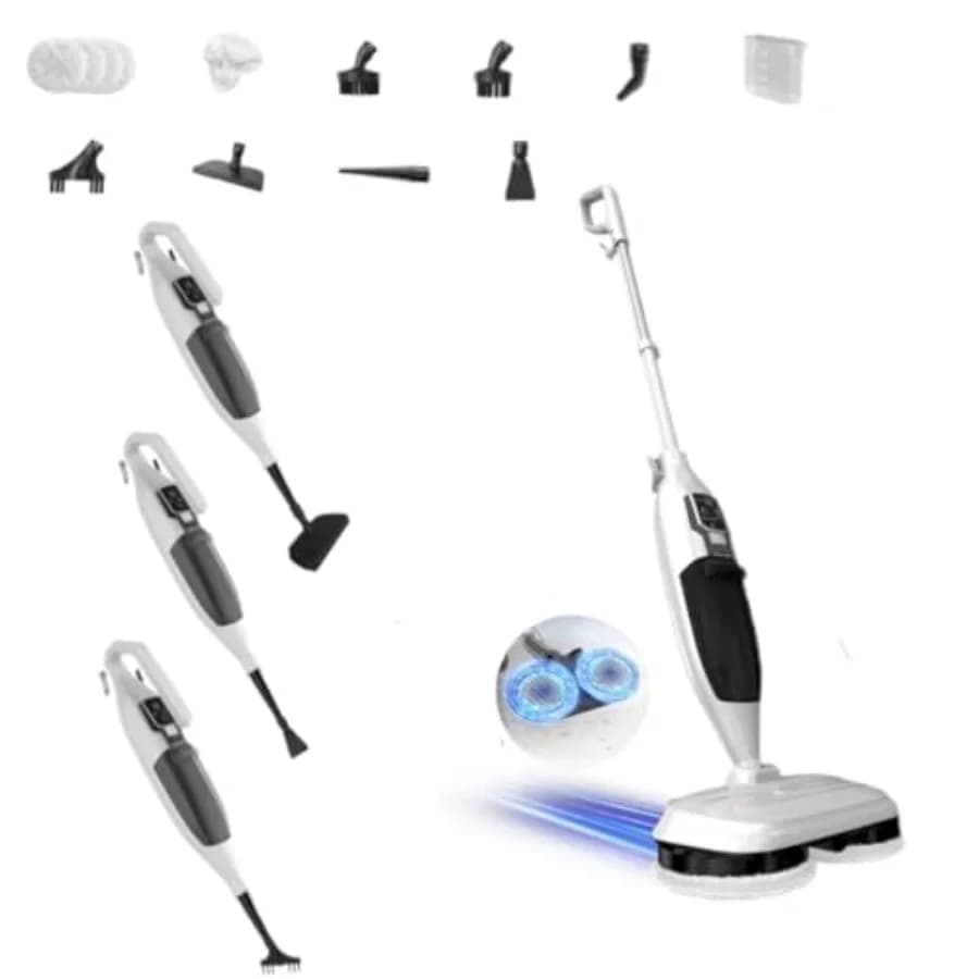 Steam Mop Cleaner For Home With 4 Replacement Pads, 3 Adjustable Steam Setting, MultiPurpose Handheld Steamer Cleaning for Hard