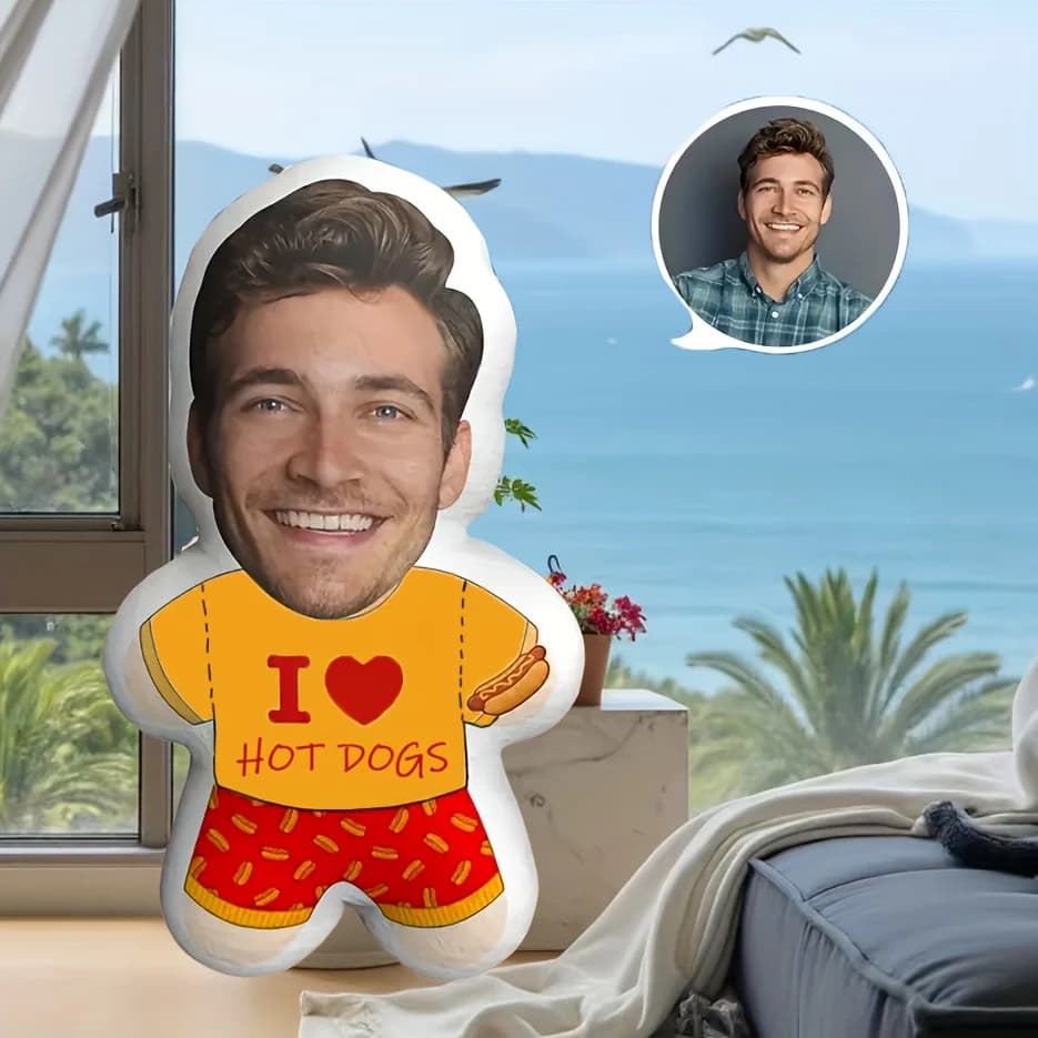 Cuscino personalizzato con foto e scritta "Ti Amo", cuscino da abbraccio dal design divertente, morbido e confortevole, regalo commemorativo per la famiglia