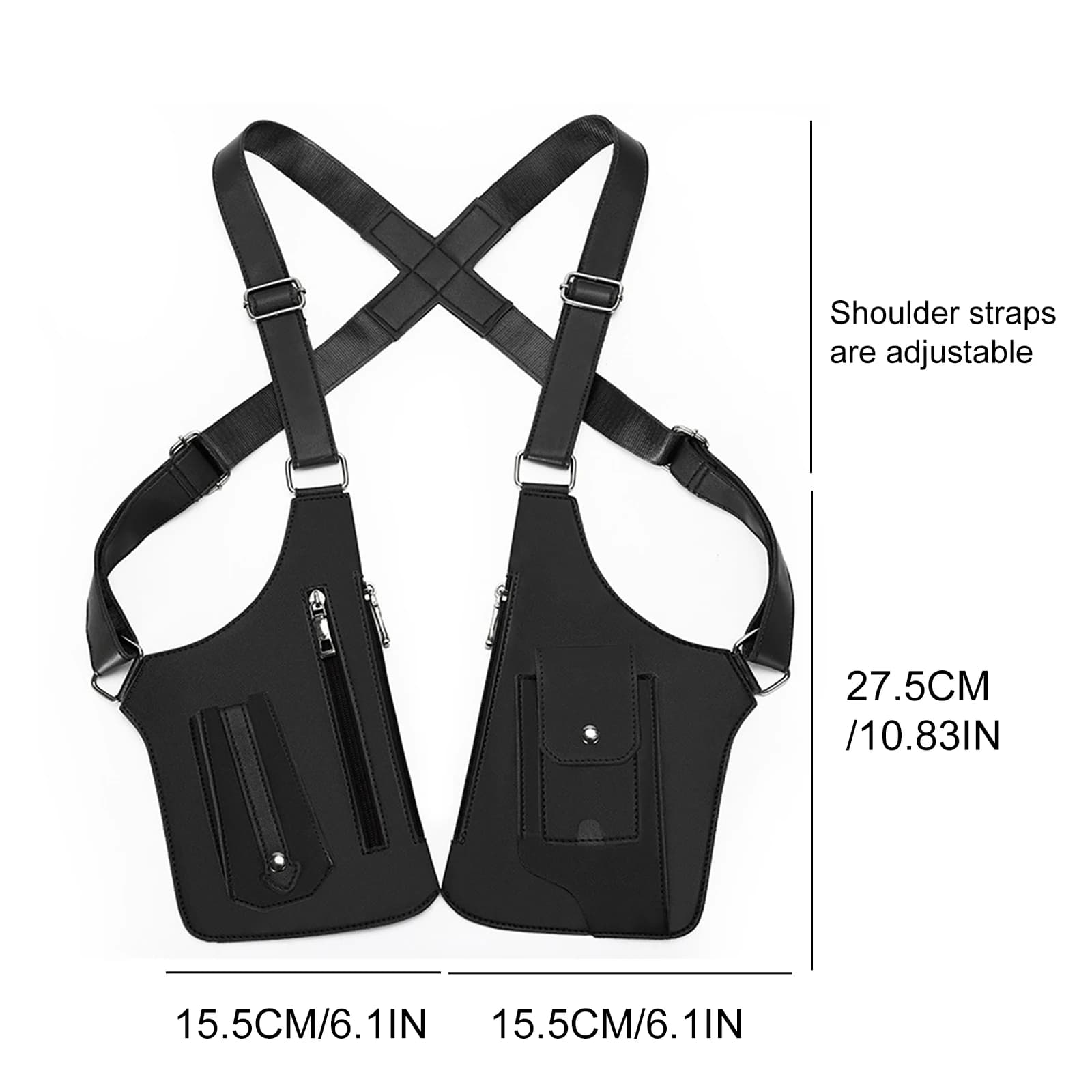 Portafoglio con tracolla sottobraccio in pelle PU Tasca multitasca Borsa a tracolla sotto le ascelle Borse con fondina antifurto per uomo Donna Viaggi all'aperto