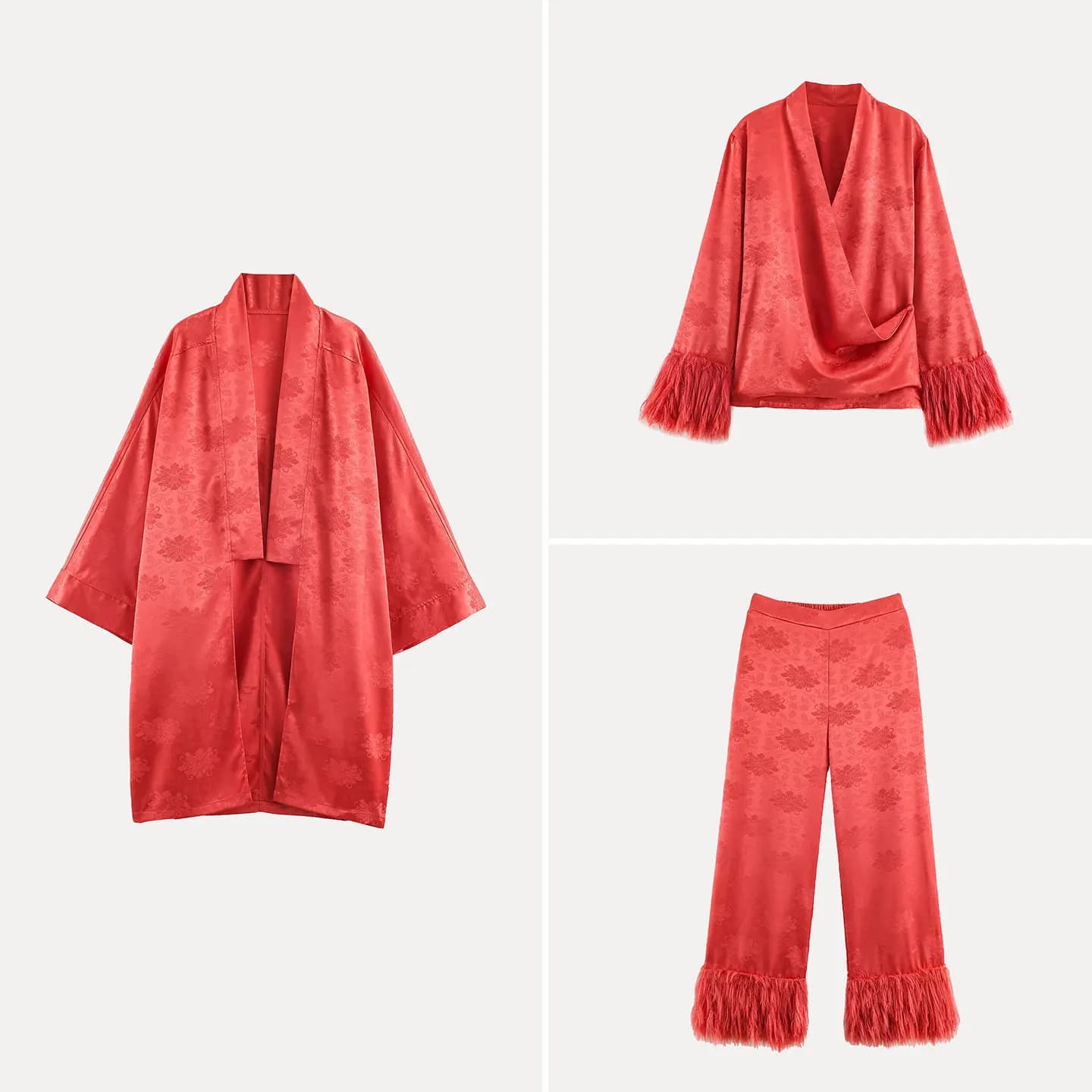 Women's Long Cross-Over Shirt Jacket High Waist Long Pants Summer Fashion Set ZADATA Brand 2026 New Style Floral Pattern