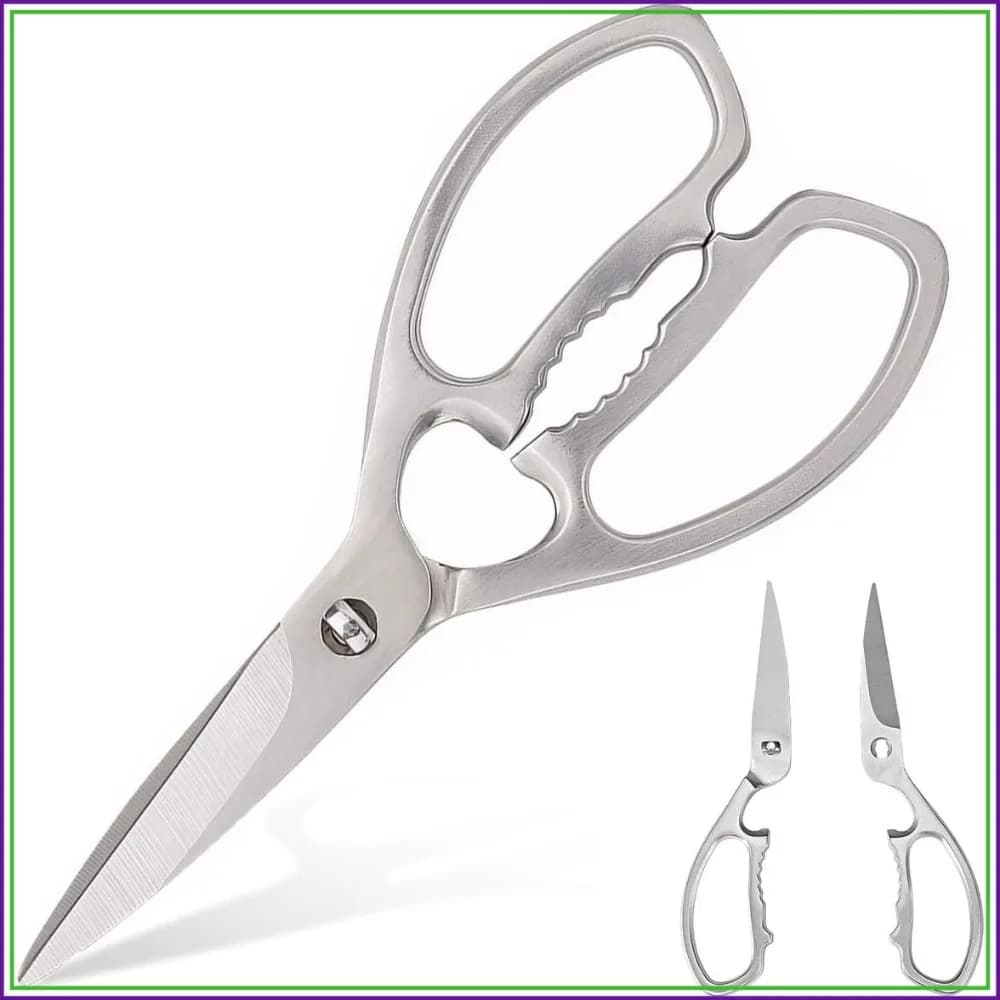 100% Stainless Steel Separable Sharp Kitchen Scissors, Heavy Duty Dishwasher Safe Food Shears for Chicken Poultry Bone
