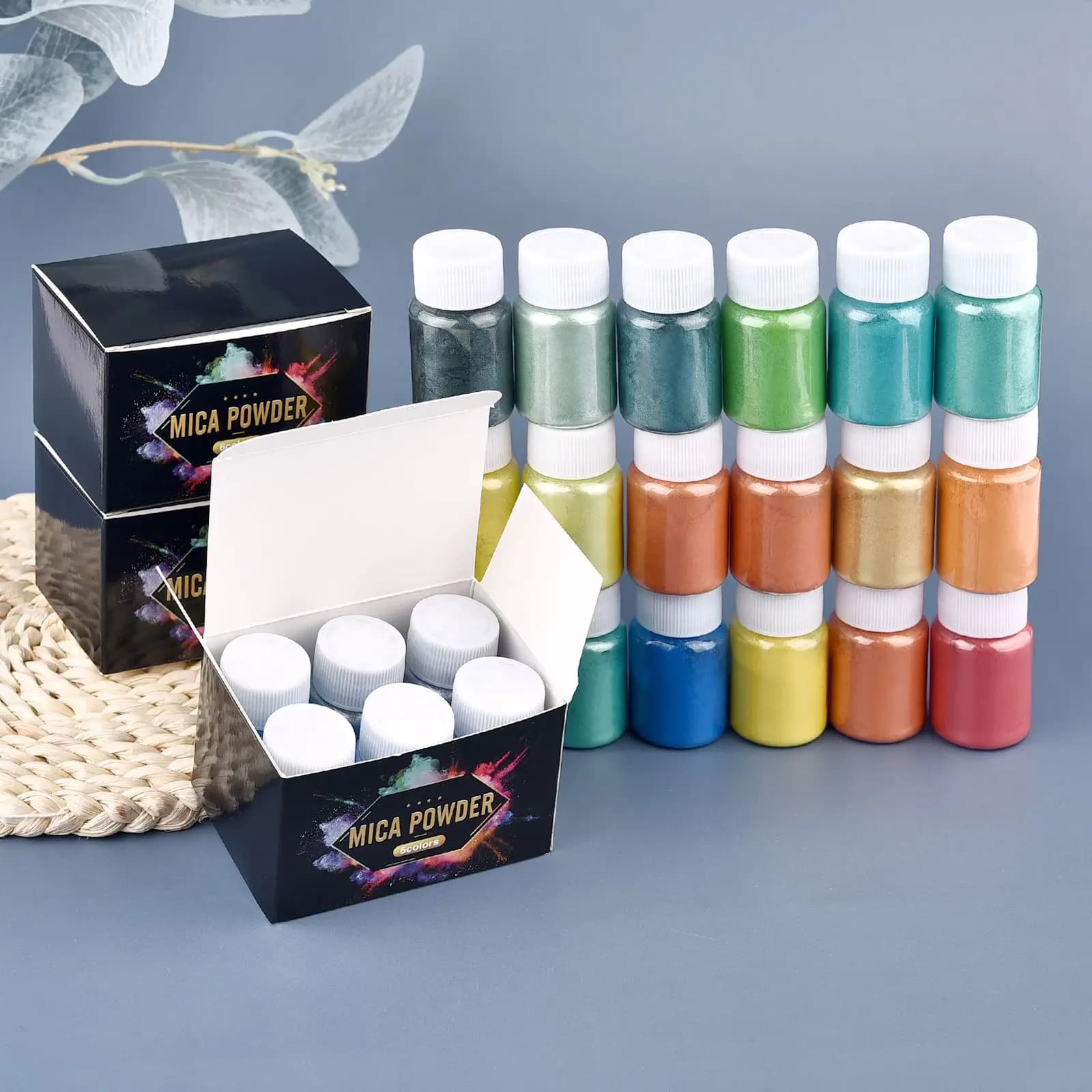 6Color/ Box Epoxy Mica Powder Suitable For Epoxy Candle Soap Coloring Natural Pearl Powder Colorful Set Dye Moulds Making