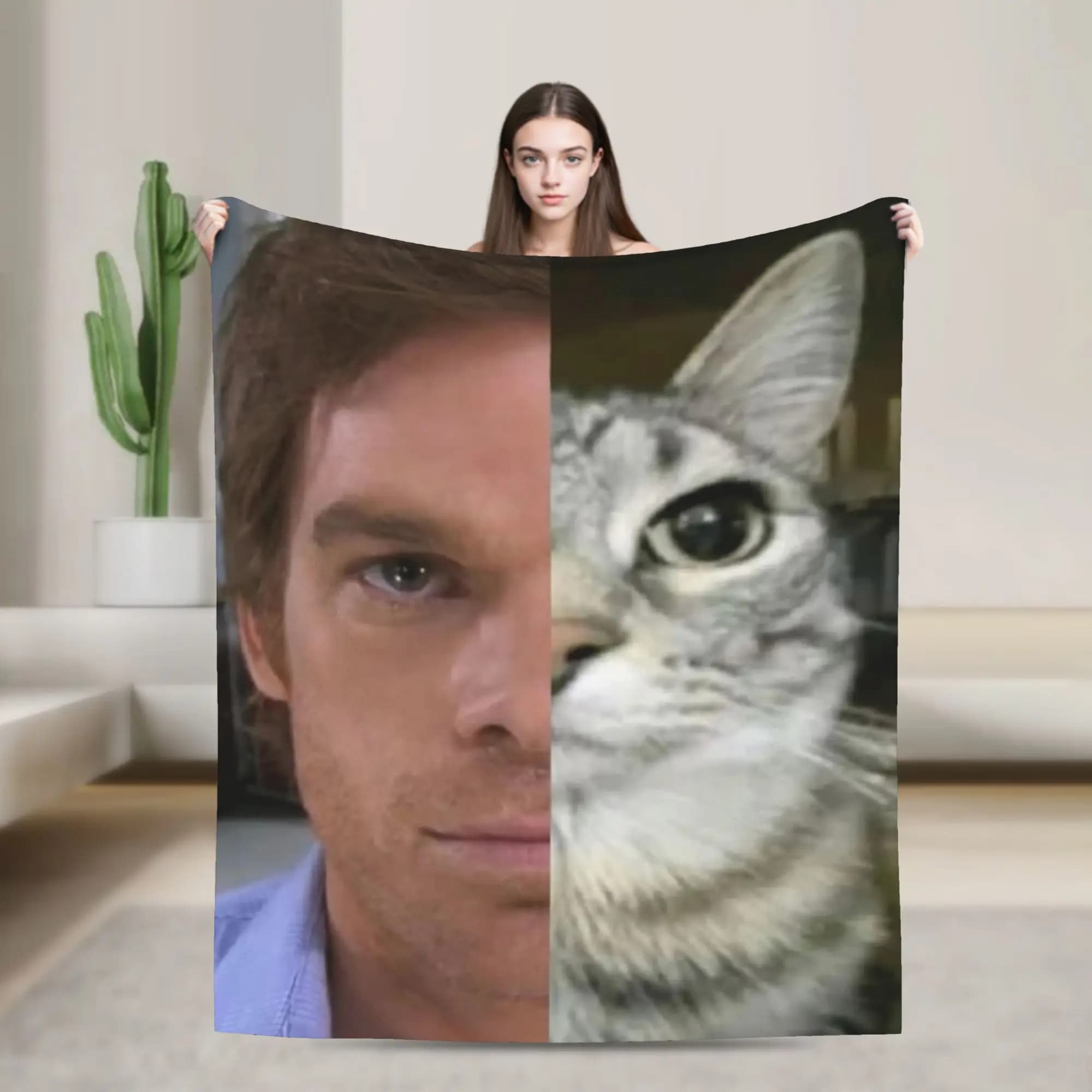 Coperta da tiro super morbida Dexter Morgan Trinity Cat Coperta da letto leggera in flanella premium Coperte di peluche sfocate Uso per tutte le stagioni