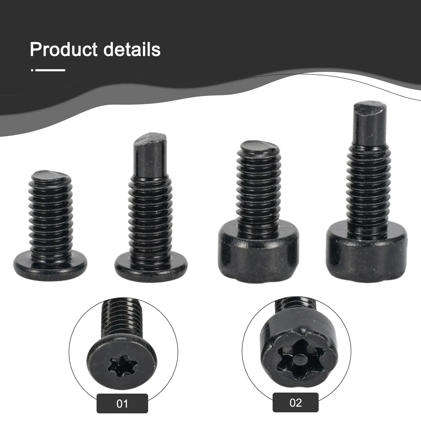 BOLTS Bolts SCREWS THREADED Screws Security Screws With Video Doorbel 16 Pcs Black Carbon Steel Doorbell Screws Practical