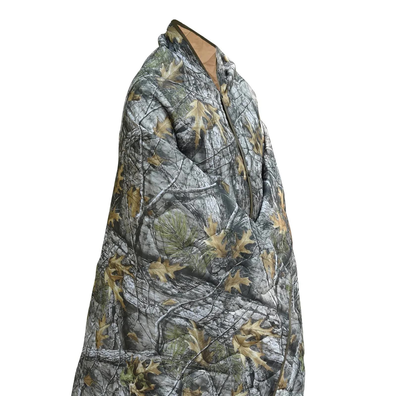Welead Maple Winter Warm Waterproof Quilt Keep Warm In The Tent Wearable Cape With Button Camo Woobie Blanket Waterproof