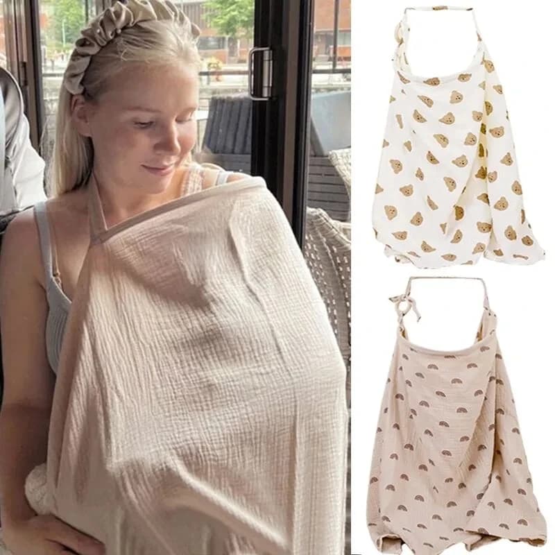 Copertina Traspirante per Allattamento, Coperta in Cotone Muslin per l'Allattamento del Bambino, Grembiule per la Privacy, Coperte per Passeggino
