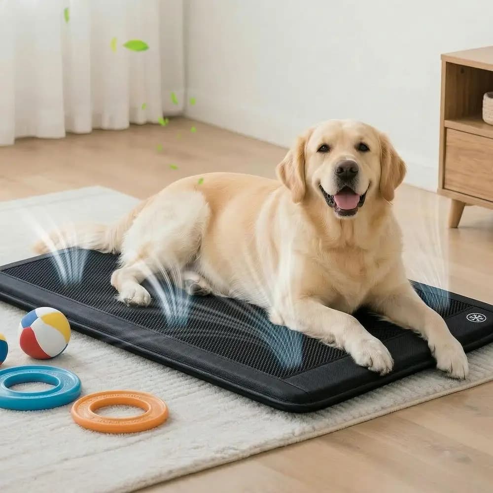 Tappetino Refrigerante Regolabile 30x24 per Cani e Gatti, Raffreddamento a 3 Livelli, Antiscivolo, Senza Bisogno di Acqua