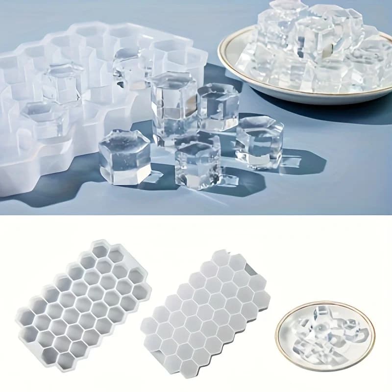 Diy37 Reticolo a nido d'ape Reticolo di ghiaccio Stampo in silicone Processo di resina epossidica Strumenti di cottura del cubo di ghiaccio Stile semplice moderno Goccia di colla Artigianato