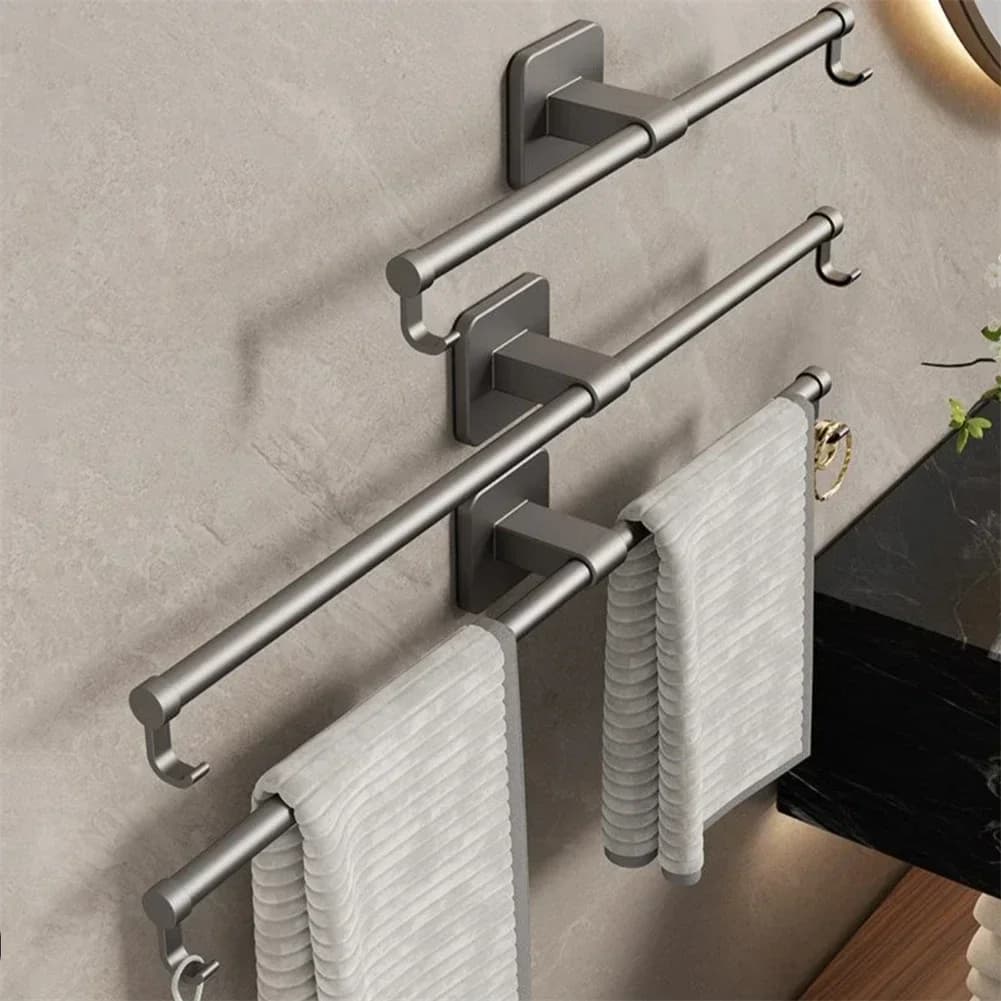 30/40/50CM Portasciugamani da bagno Portasciugamani da cucina Appendiabiti regolabile autoadesivo Accessori da bagno da cucina Asciugamano Hange
