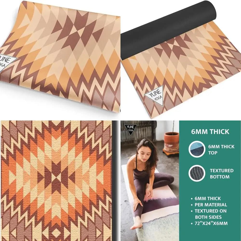 6 mm thick eco-friendly yoga mat with native design for dawn practice at home or in studio