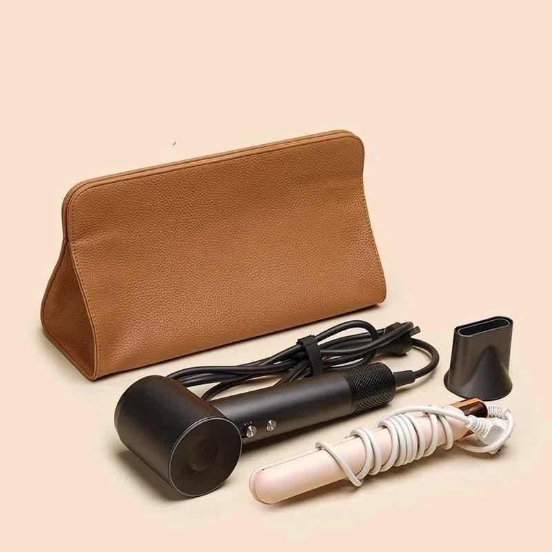 Borsa Organizer da Viaggio in Pelle PU per Asciugacapelli Dyson Supersonic e Ferro Arricciacapelli - Custodia Protettiva Portatile con Chiusura Magnetica