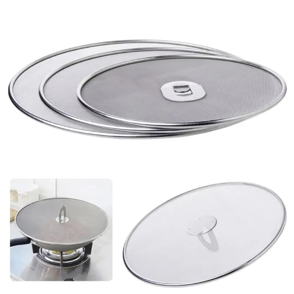 New Stainless Steel Sprinkle Screen Exhaust Cover Filter Oil spillproof cover Protective Wiper Mesh Cooking Cover