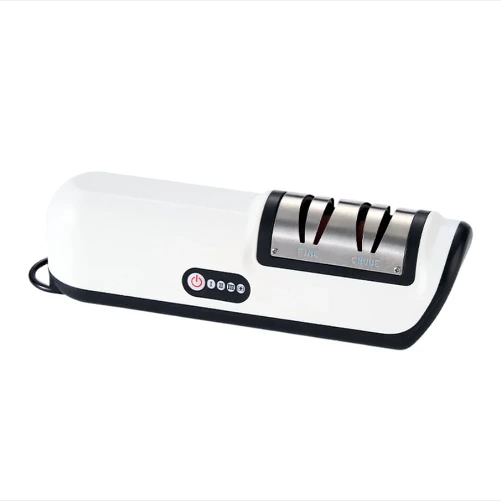 Automatic Wireless Sharpener Design Compact Battery Rechargeable ABS and Stainless Steel for Kitchen Knives