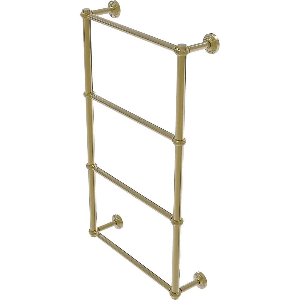 WP-28T-36 Collezione Waverly Place, Portasciugamani a 4 livelli da 36 pollici con dettagli a scala, in ottone non laccato