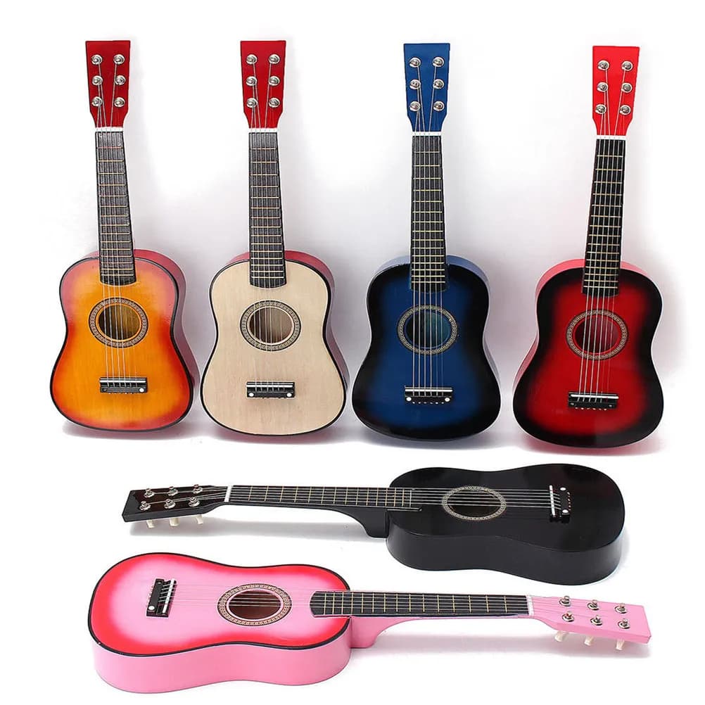 Chitarra in Legno Multicolore, Strumento Musicale Educativo Creativo per Bambini, Giocattolo Portatile per l'Apprendimento Precoce