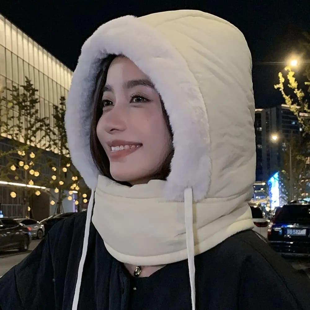 Cycling Cap Down Cotton Balaclava Ski Mask Windproof Warm Warm Hat Dustproof 4-in-1 Mask Hat Scarf Set Unisex