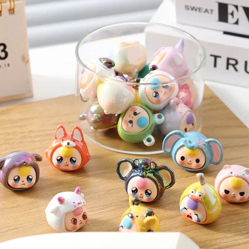 Set da 20 Pezzi di Autentiche Bambole Baby Three, Giocattoli Blind Box, Ornamenti da Scrivania, Miniature Carine, Modellini Anime, Collezione di Action Figure, Regalo
