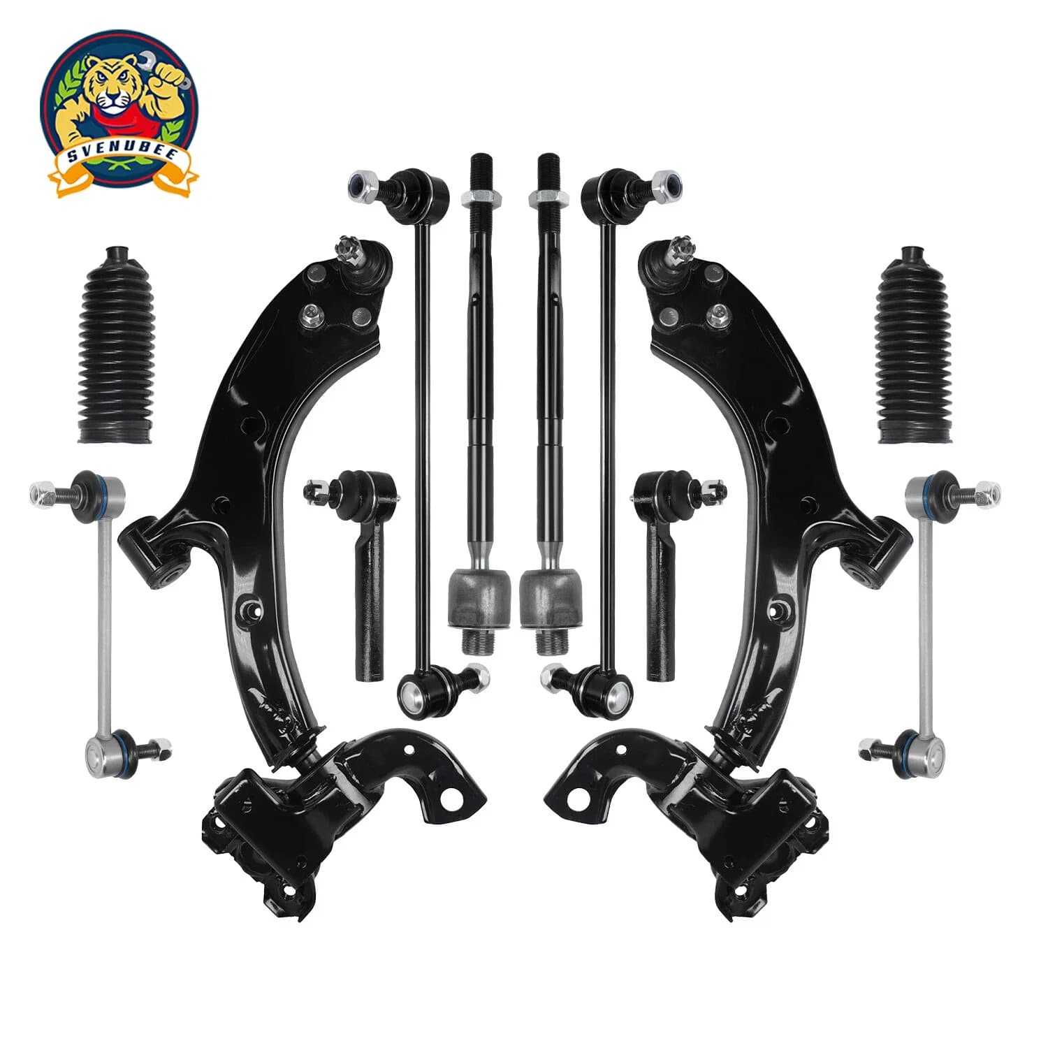 12pcs Front Control Arm With Ball Joint Sway Bar Link Tie Rod Boot For Acura RDX 2007 2008 2009 2010 2011 2012