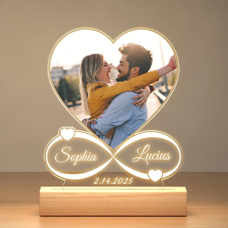 Custom Picture Frames Personalized Photo Frame with Night Light Customized Picture Frame Christmas Anniversary Birthday Gifts